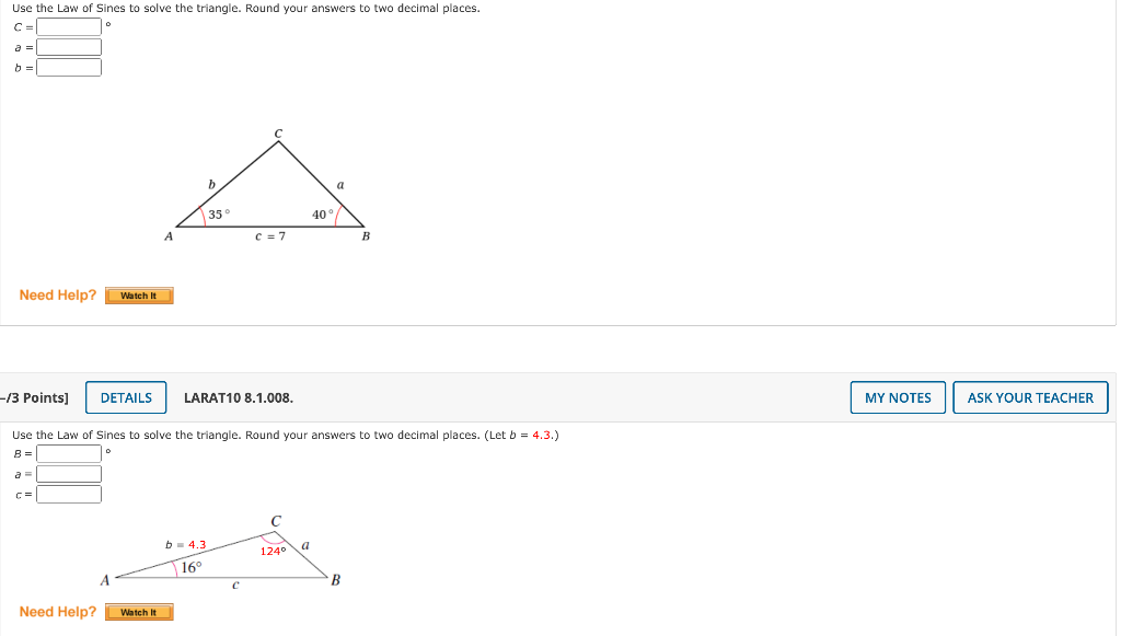 solved-use-the-law-of-sines-to-solve-the-triangle-round-chegg