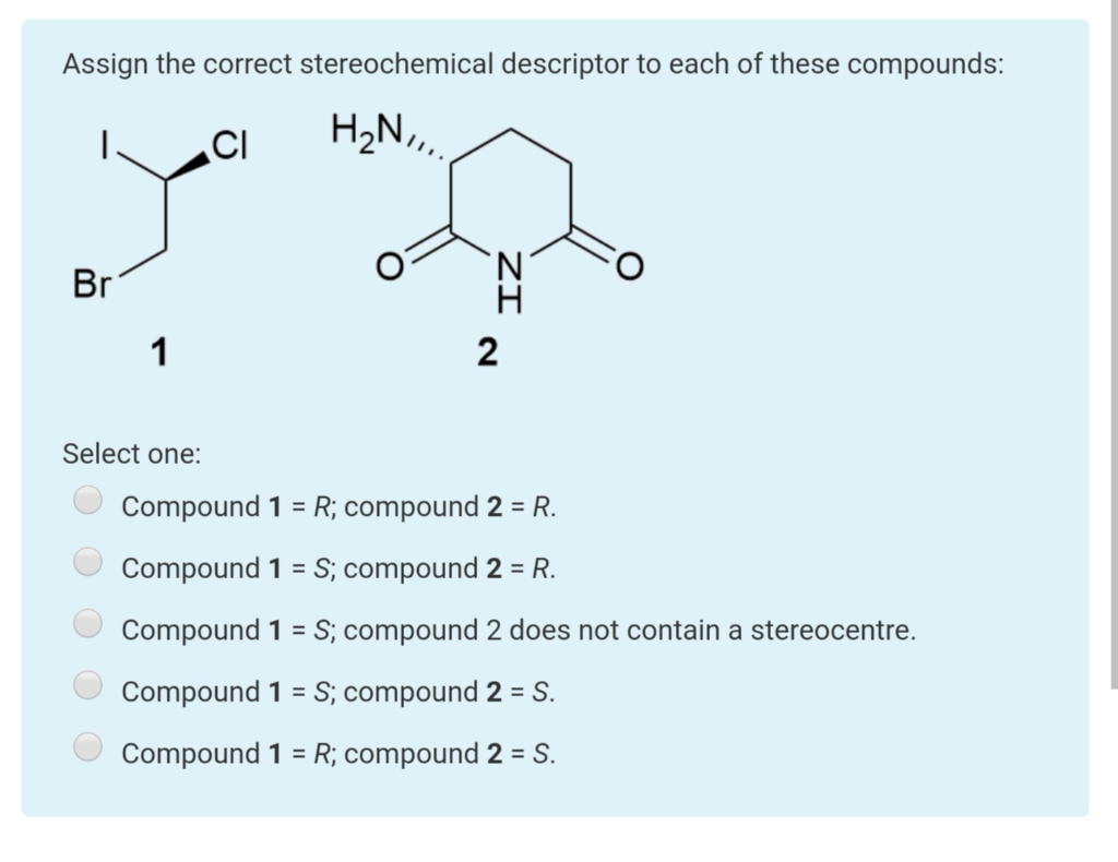 what is the correct relationship between the following compounds