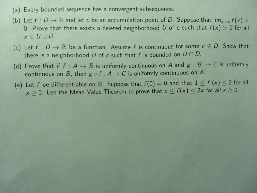 Solved (a) Every Bounded Sequence Has A Convergent Su | Chegg.com