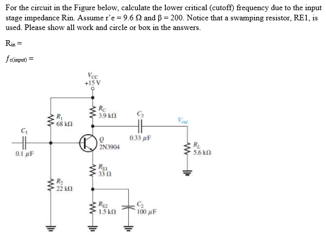 Solved For the circuit in the Figure below, calculate the | Chegg.com