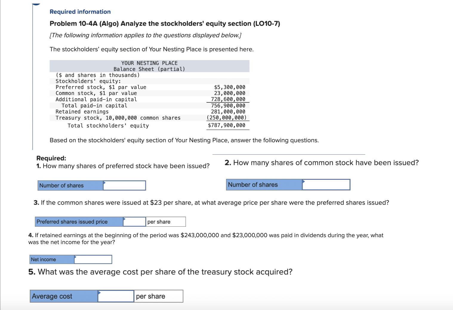 Solved Required Information Problem 10-4A (Algo) Analyze The | Chegg.com