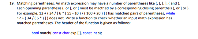 (Solved) : 19 Matching Parentheses Math Expression May Number ...