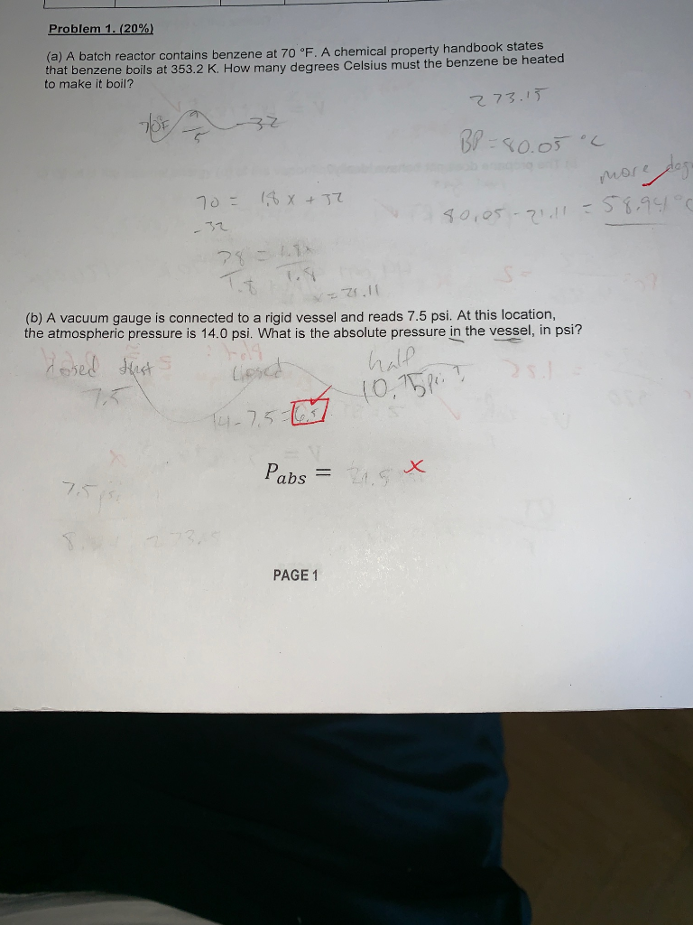 Solved Problem 1. (20%) (a) A batch reactor contains benzene | Chegg.com