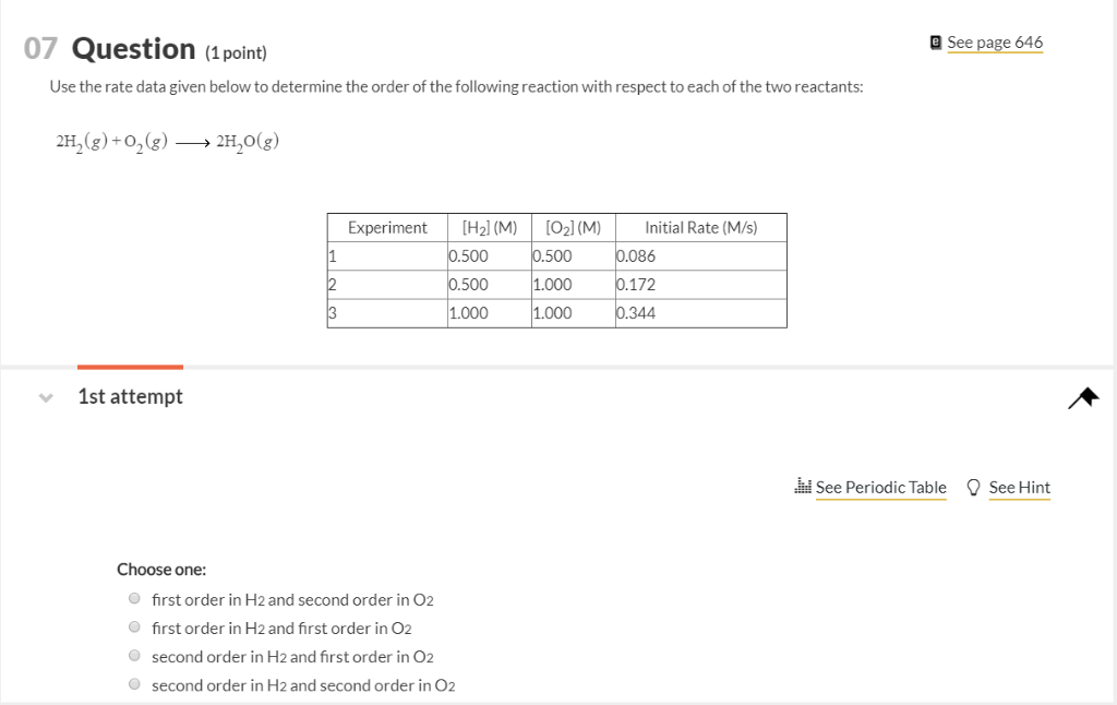 Solved 07 Question (1 point) a See page 646 Use the rate | Chegg.com