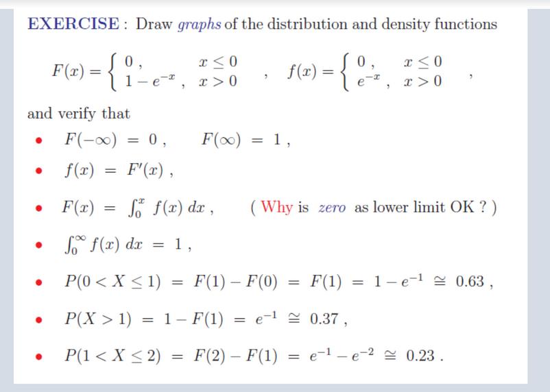 Solved EXERCISE: Draw graphs of the distribution and density | Chegg.com