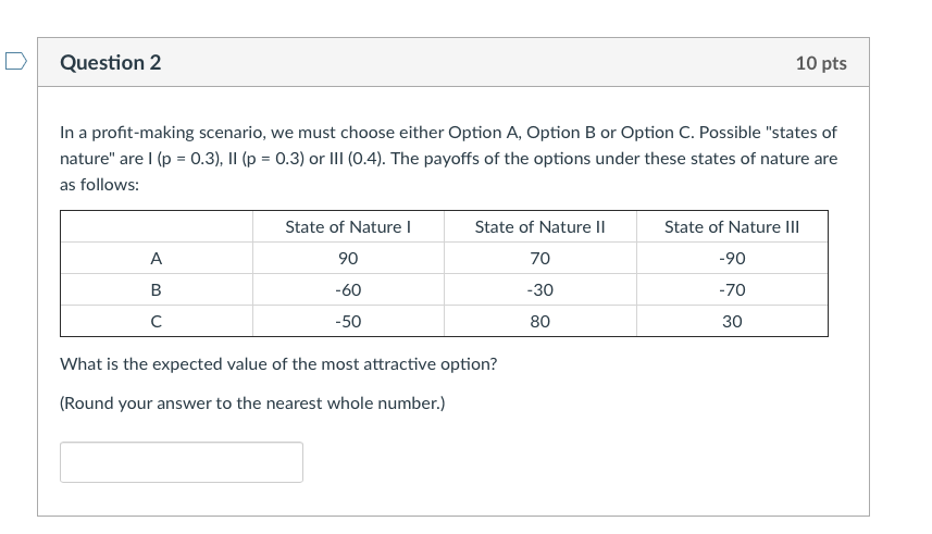 Solved Question 1 10 pts We have finalized the following | Chegg.com
