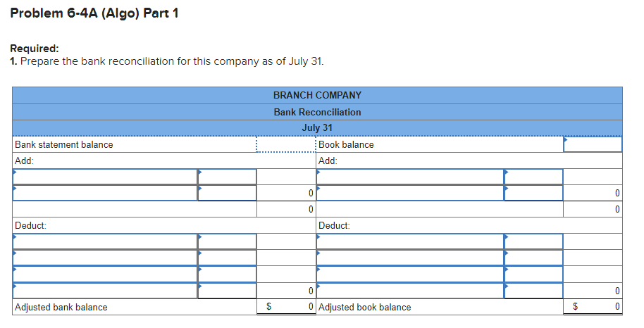 Solved Required: 1. Prepare the bank reconciliation for this | Chegg.com