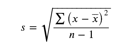 Solved Calculate the sample standard deviation for this data | Chegg.com