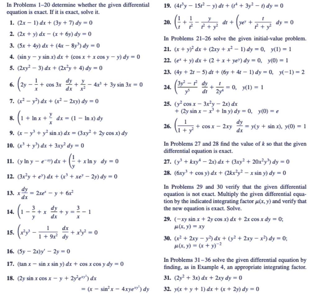 Solved solve problem number 9, 13, 21, 22, 23. TOPIC: Exact | Chegg.com