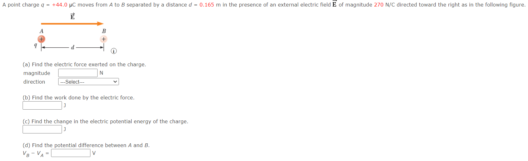 Solved (a) Find the electric force exerted on the charge. | Chegg.com