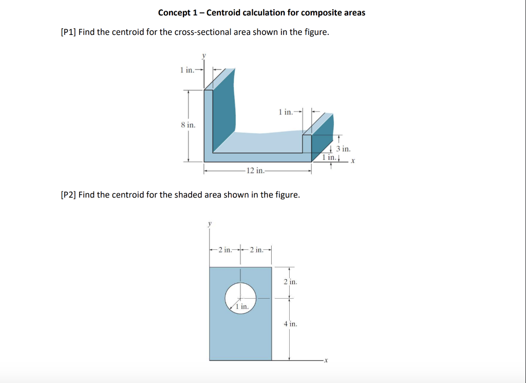 Solved Concept 1 - Centroid Calculation For Composite Areas | Chegg.com