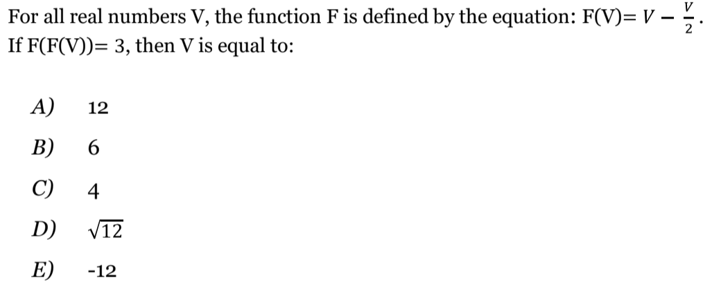 Solved V For all real numbers V, the function F is defined | Chegg.com