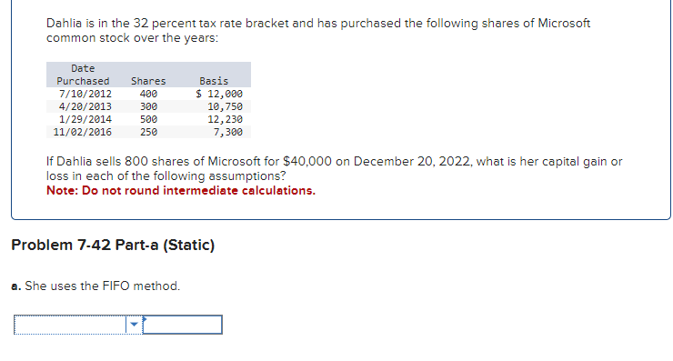 Solved Dahlia Is In The 32 Percent Tax Rate Bracket And Has | Chegg.com