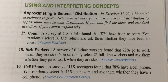 Solved USING AND INTERPRETING CONCEPTS Approximating a | Chegg.com