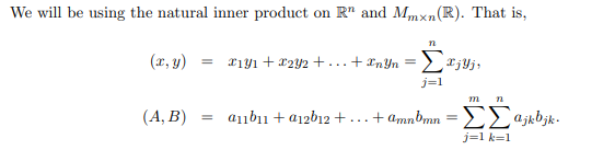 Solved We will be using the natural inner product on R and | Chegg.com