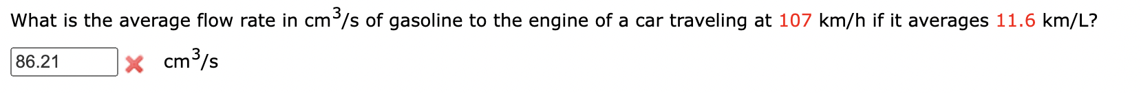 What Is The Average Flow Rate In Cm3 S Of Gasoline