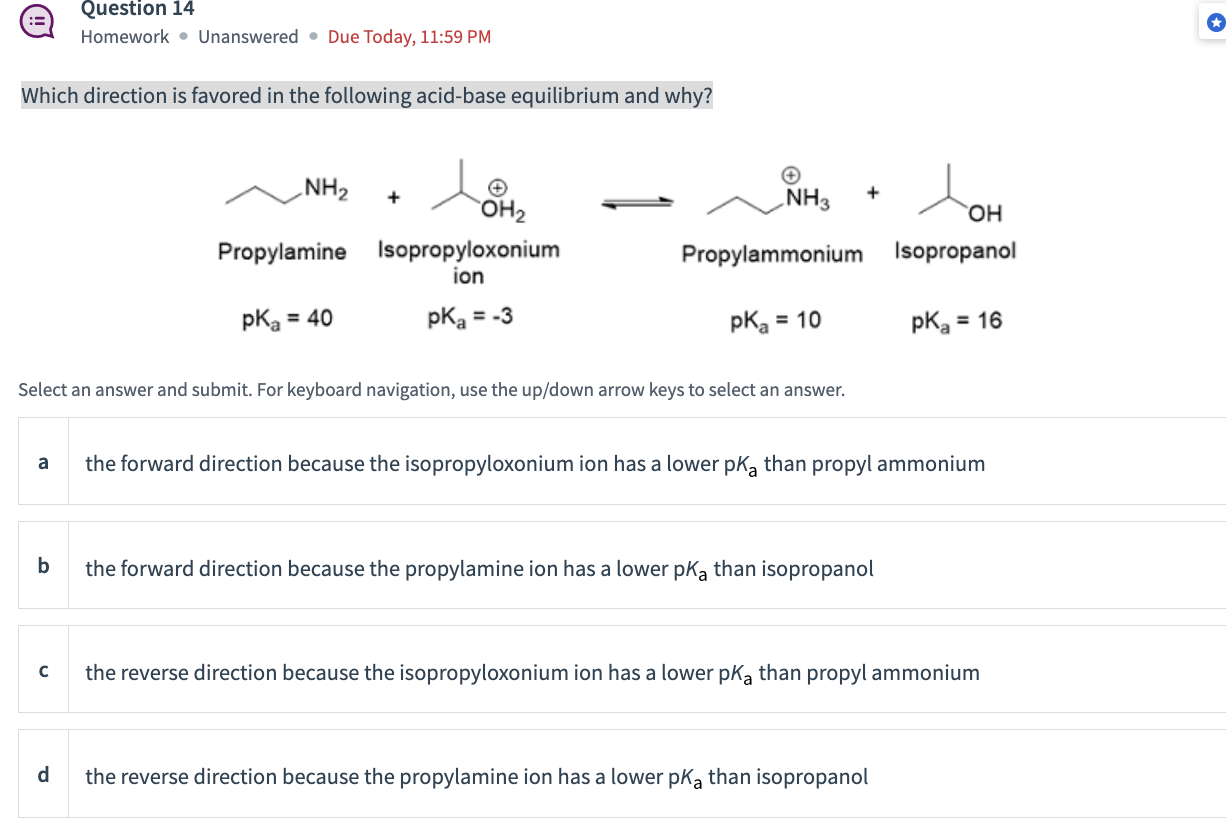 Solved Which Direction Is Favored In The Following Acid Base Chegg Com