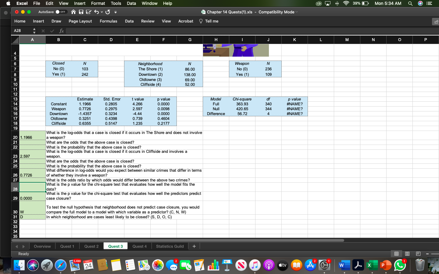 Solved Data Window Help 39% O Mon 5:34 AM a Excel File Edit | Chegg.com