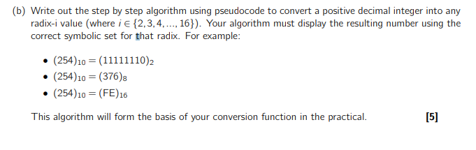 Solved b) Write out the step by step algorithm using | Chegg.com