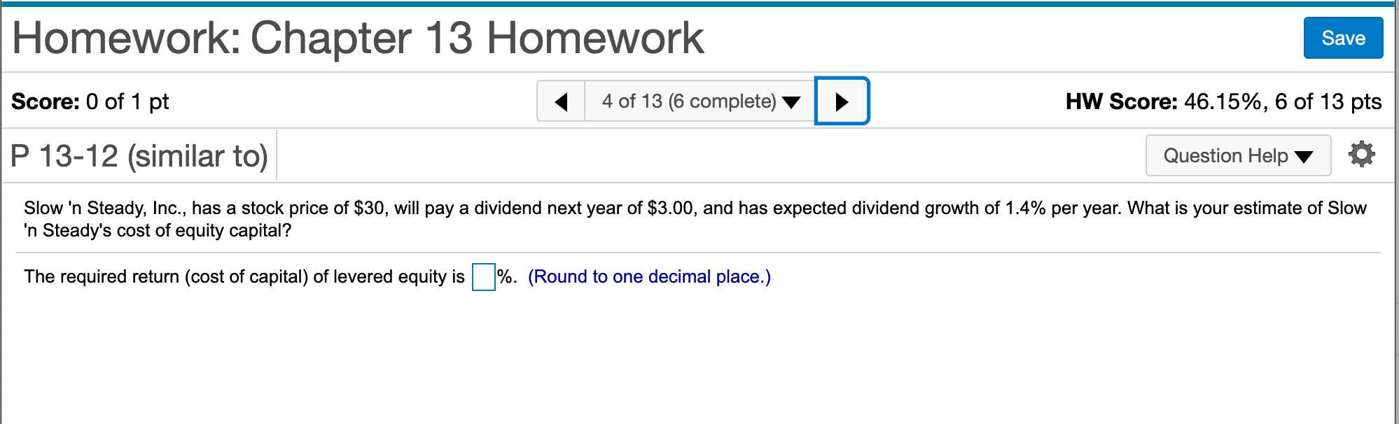 Solved Homework: Chapter 13 Homework Save Score: 0 of 1 pt 4 | Chegg.com