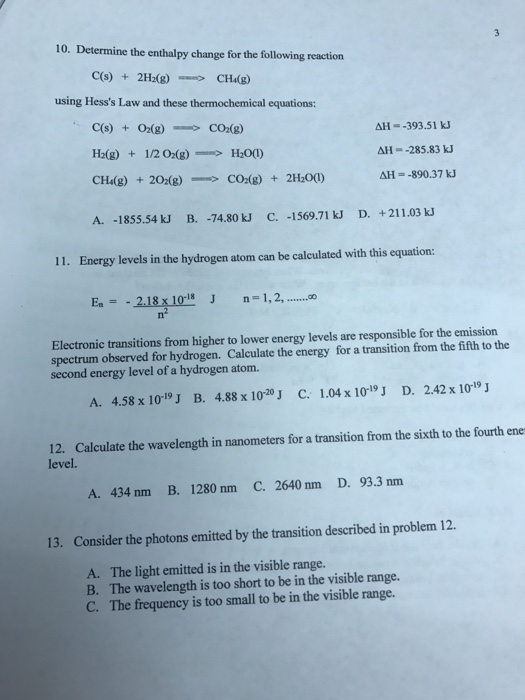 Solved Determine the enthalpy change for the following | Chegg.com