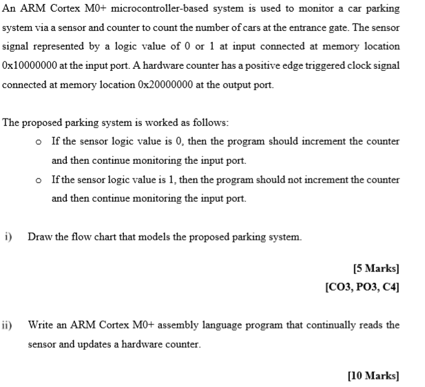Solved An ARM Cortex MO+ microcontroller-based system is | Chegg.com