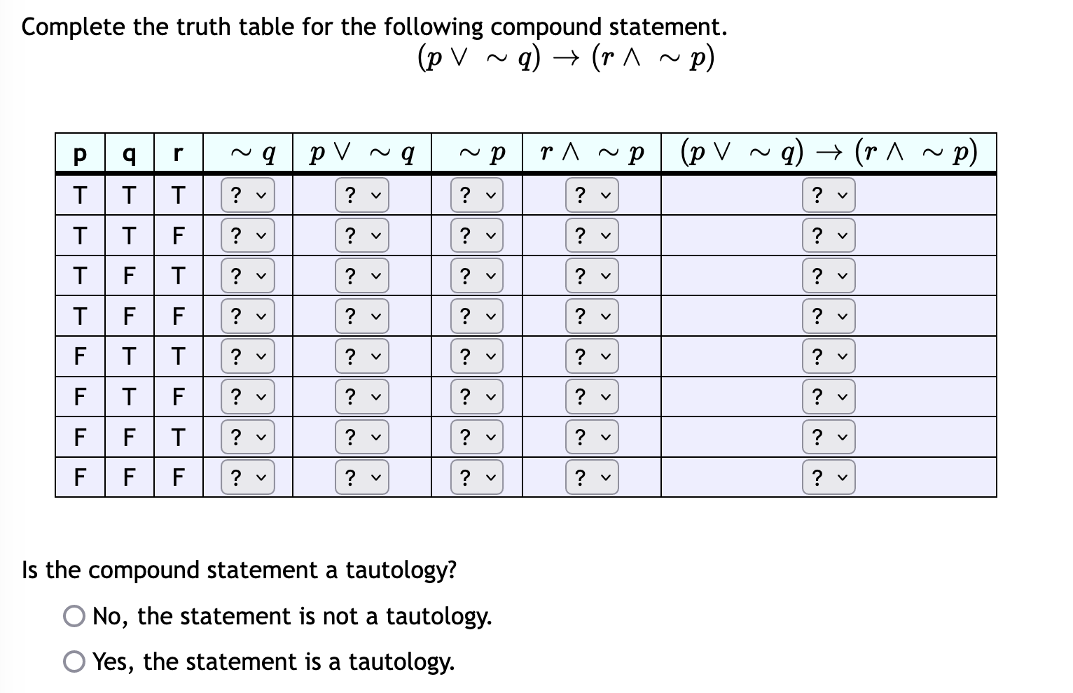 Solved Complete The Truth Table For The Following Compound Chegg Com