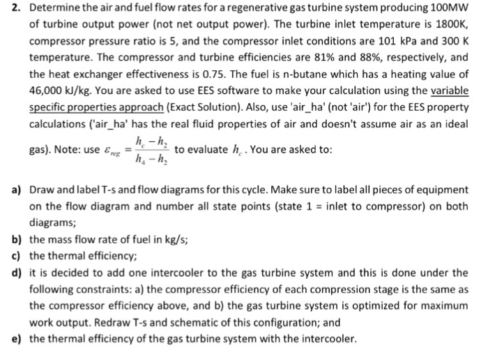 Solved Determine the air and fuel flow rates for a | Chegg.com