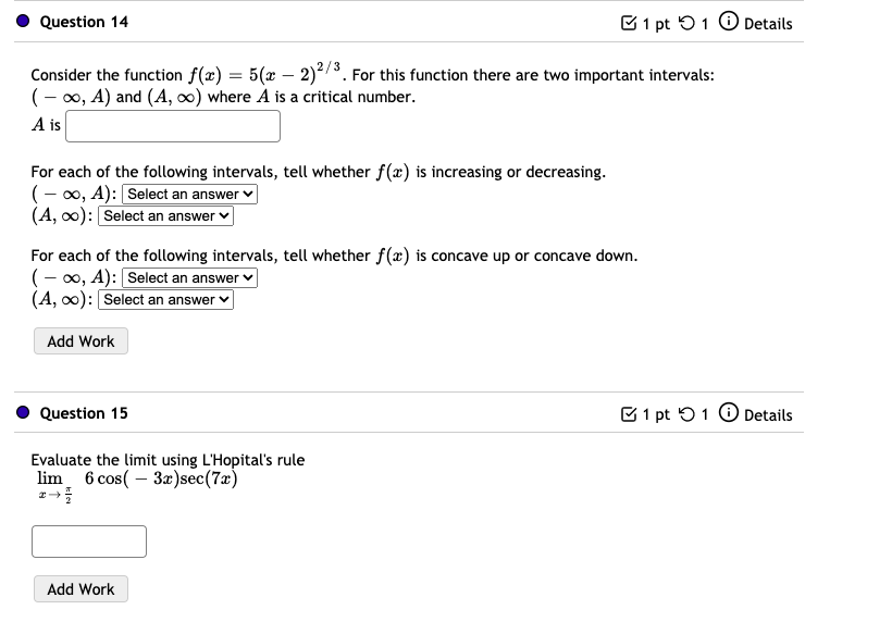 Solved Question 14 1 pto 1 Details Consider the function | Chegg.com