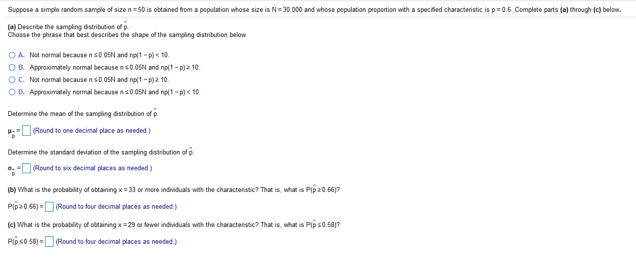 Solved Suppose a simple random sample of size n = 50 is | Chegg.com