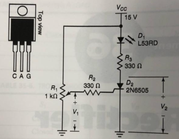 Solved How would u calculate V1 with a gate trigger voltage | Chegg.com