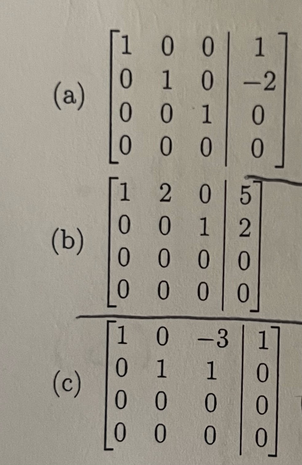 Solved Each Augmented Matrix Below Represents A Linear