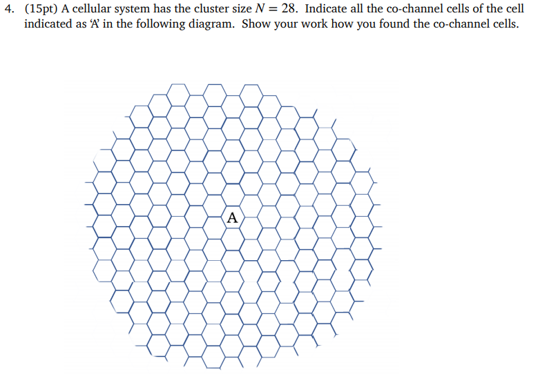 Solved 4. (15pt) A cellular system has the cluster size N = | Chegg.com