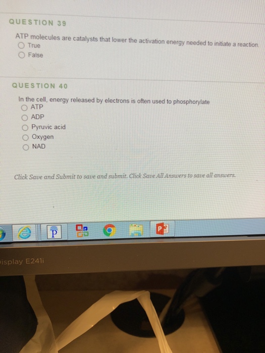 Solved QUESTION 39 ATP molecules are catalysts that lower