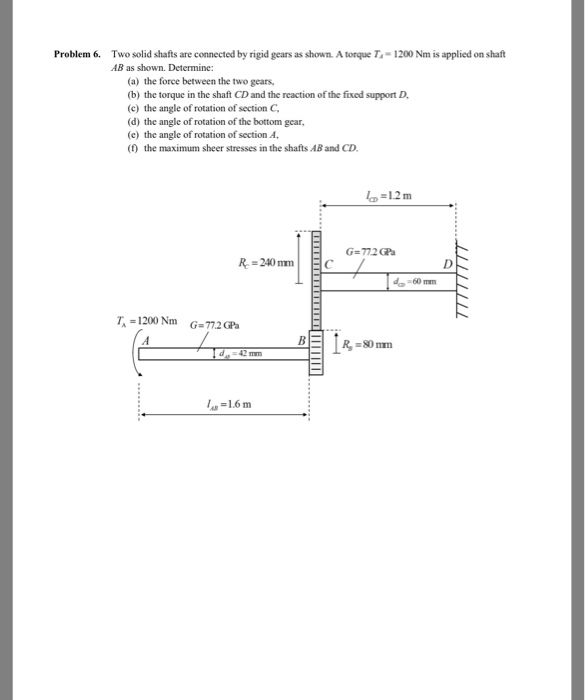 Solved Problem 6. Two solid shafts are connected by rigid | Chegg.com