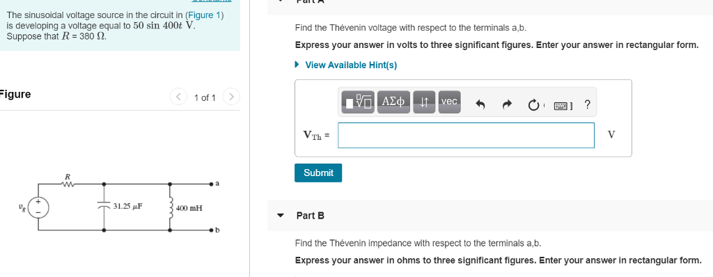 Solved The sinusoidal voltage source in the circuit in | Chegg.com
