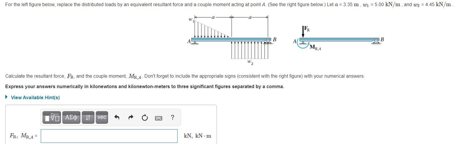 Solved For the left figure below, replace the distributed | Chegg.com