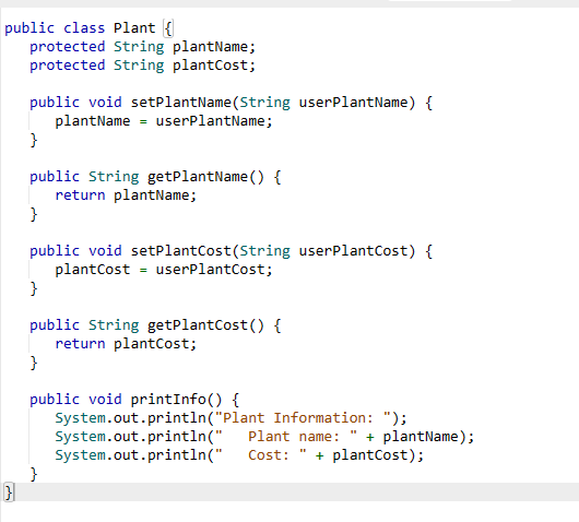 Solved Given a base Plant class and a derived Flower class, | Chegg.com