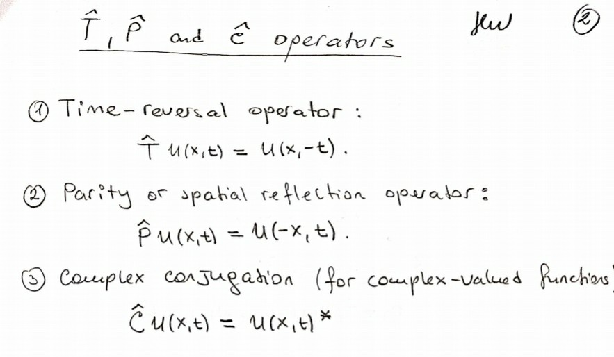 Solved And ĉ Operators O Time Reuersal Operator U X T Chegg Com