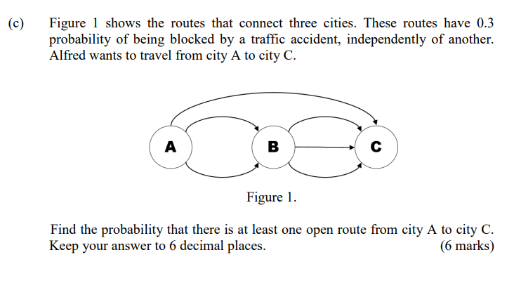 Solved (c) Figure 1 shows the routes that connect three | Chegg.com