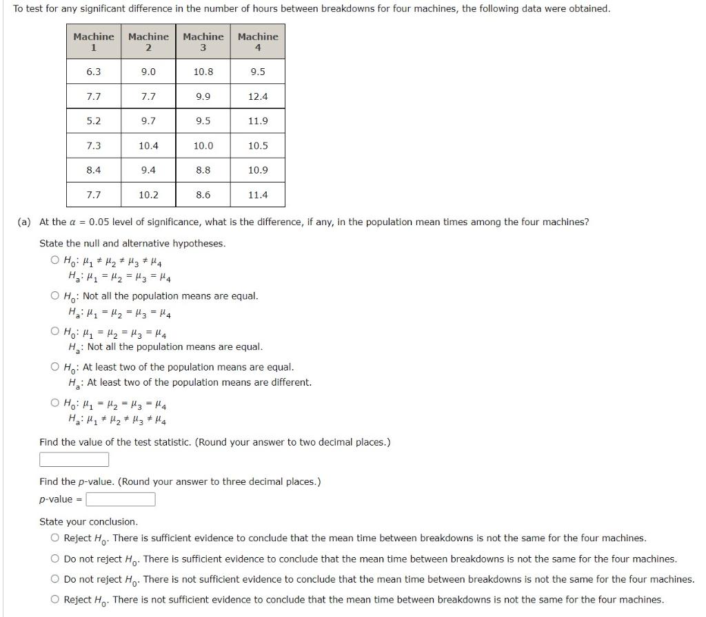 Solved To test for any significant difference in the number | Chegg.com