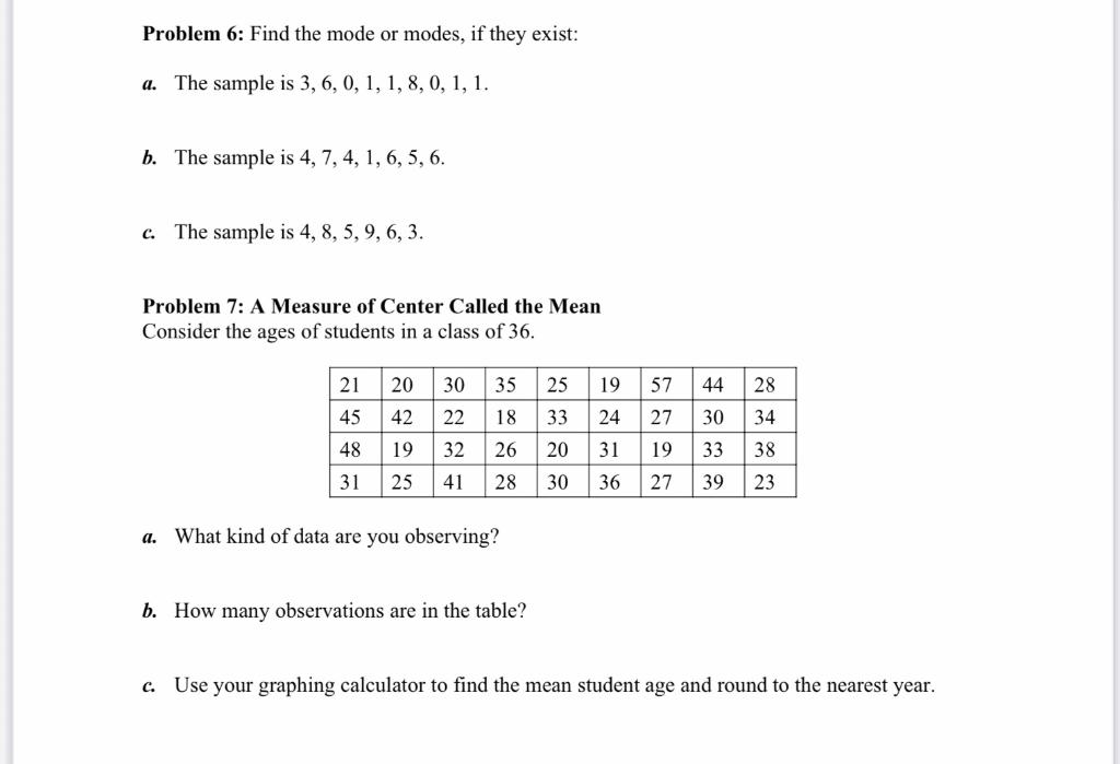 solved-problem-6-find-the-mode-or-modes-if-they-exist-a-chegg