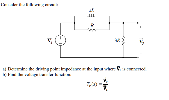 Solved Consider the following circuit: a) Determine the | Chegg.com