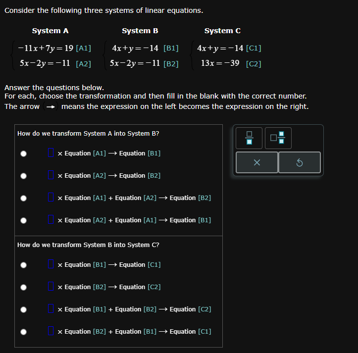 Solved Consider the following three systems of linear | Chegg.com