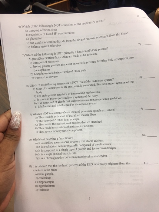 Solved Which of the following is NOT a function of the