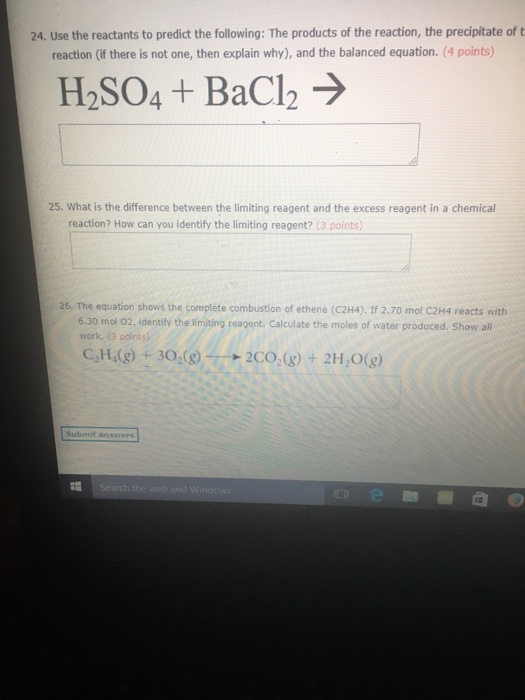 Solved 24. Use the reactants to predict the following The Chegg