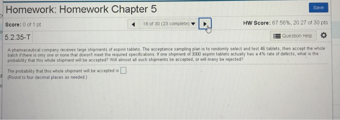 Solved Homework: Homework Chapter 5 Score: 0 of 1 pt | Chegg.com