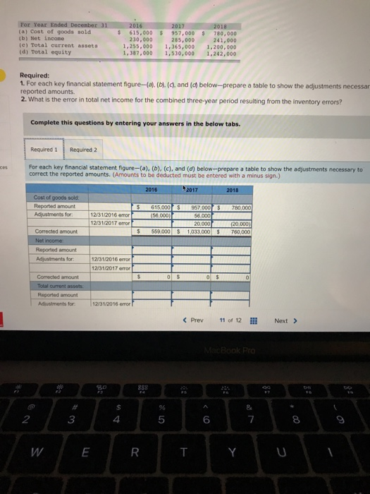 Solved For Year Ended (a) Cost Of Goods Sold (b) Net Income | Chegg.com