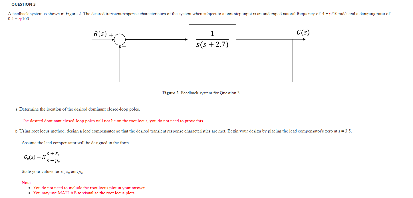 Solved QUESTION 3 A feedback system is shown in Figure 2. | Chegg.com