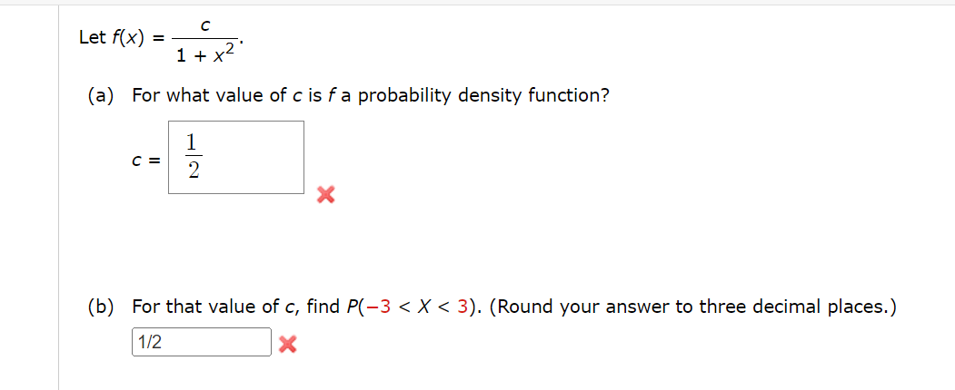 Solved Let F X 1 X2c A For What Value Of C Is F A